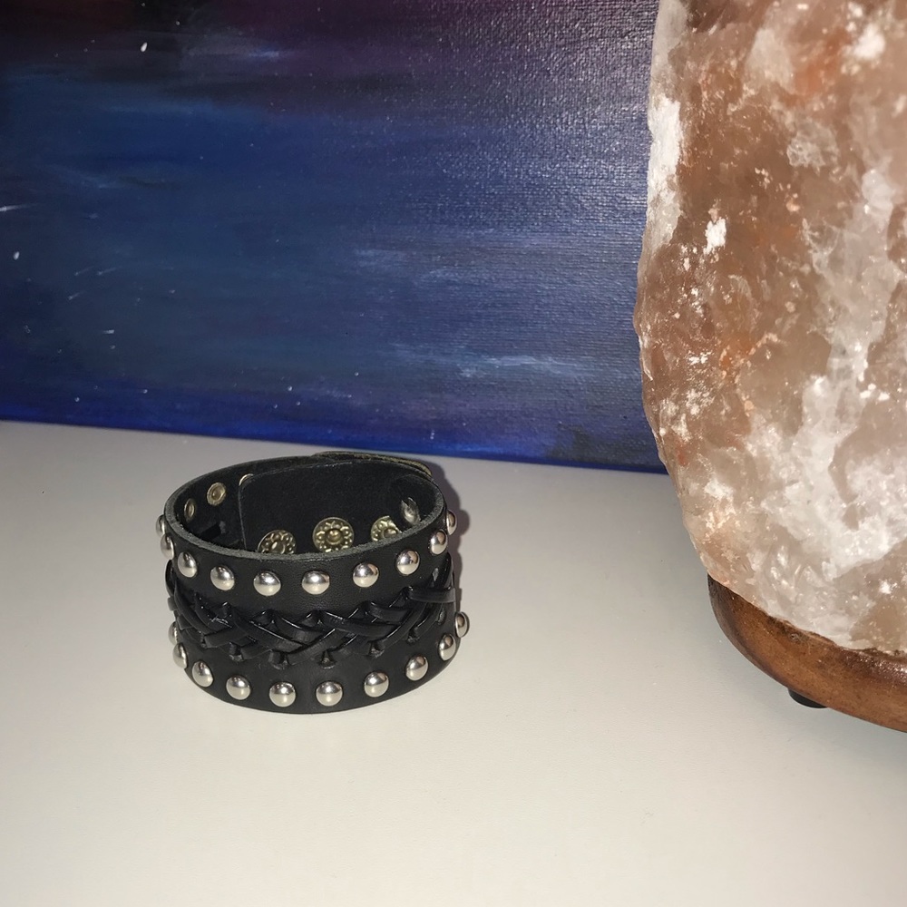 Bracelet Cuff with Weaved Design and Studs